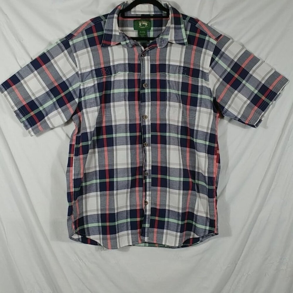 Stillwater Supply Co. Men's Blue White Tartan Plaid Summer Casual Shirt Size XL